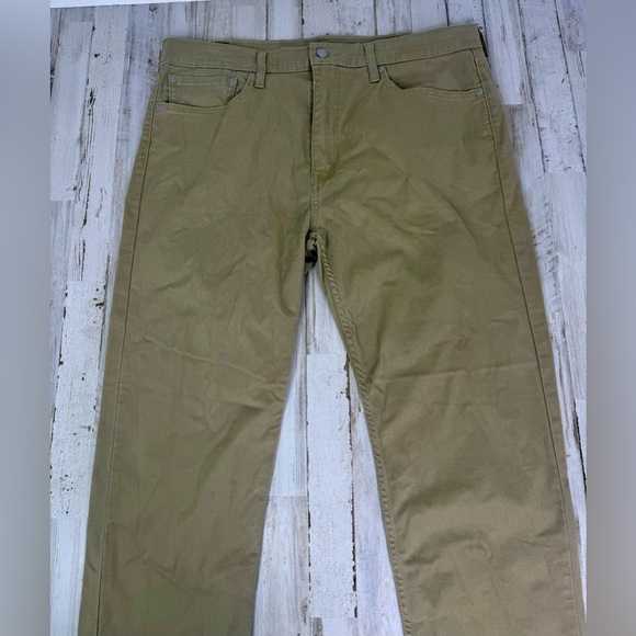 Levis 502 Pants Jeans Men 38x31 Denim Stretch Tan Straight - Picture 3 of 10